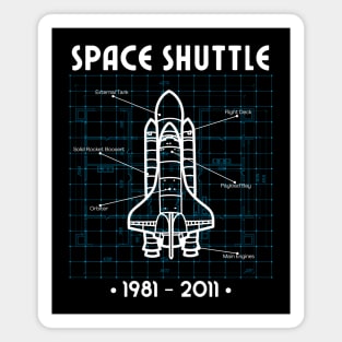 Space Shuttle Rocket Blueprint Spaceship Magnet